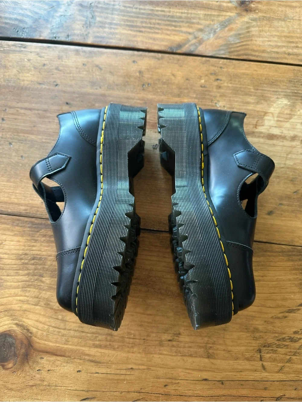 Dr Martens Bethan Black Platform Mary Jane Shoes Size 7